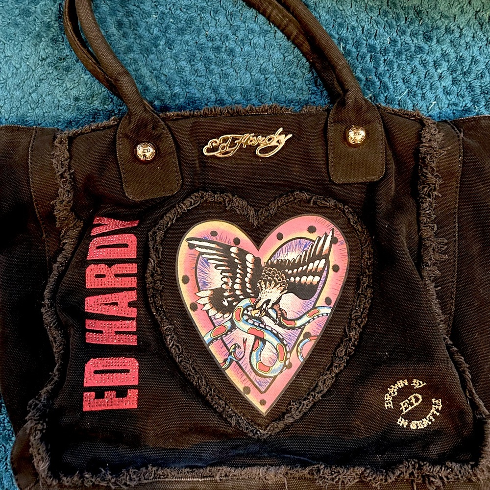 Ed Hardy black tote bag
